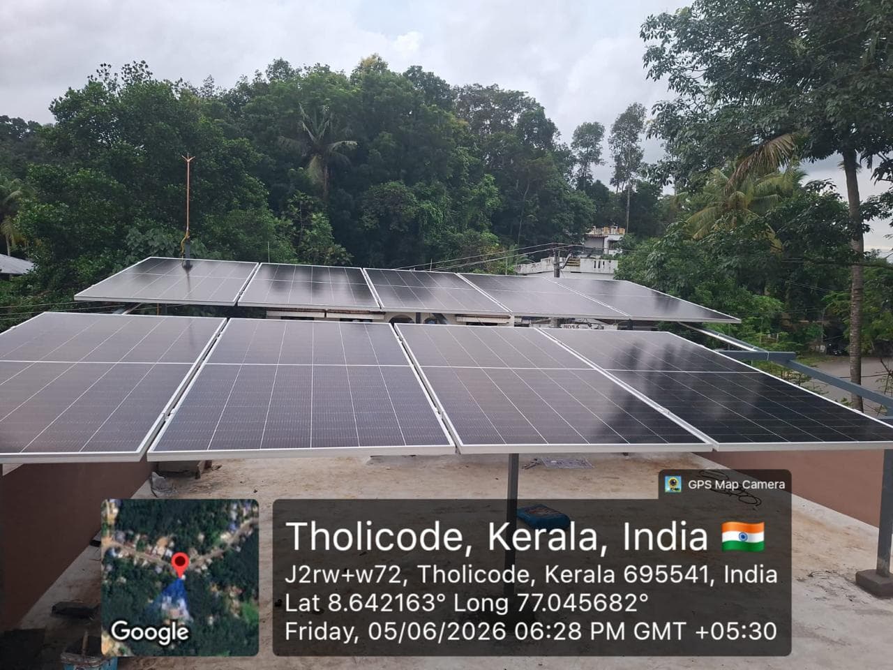 Rooftop solar panel system installation