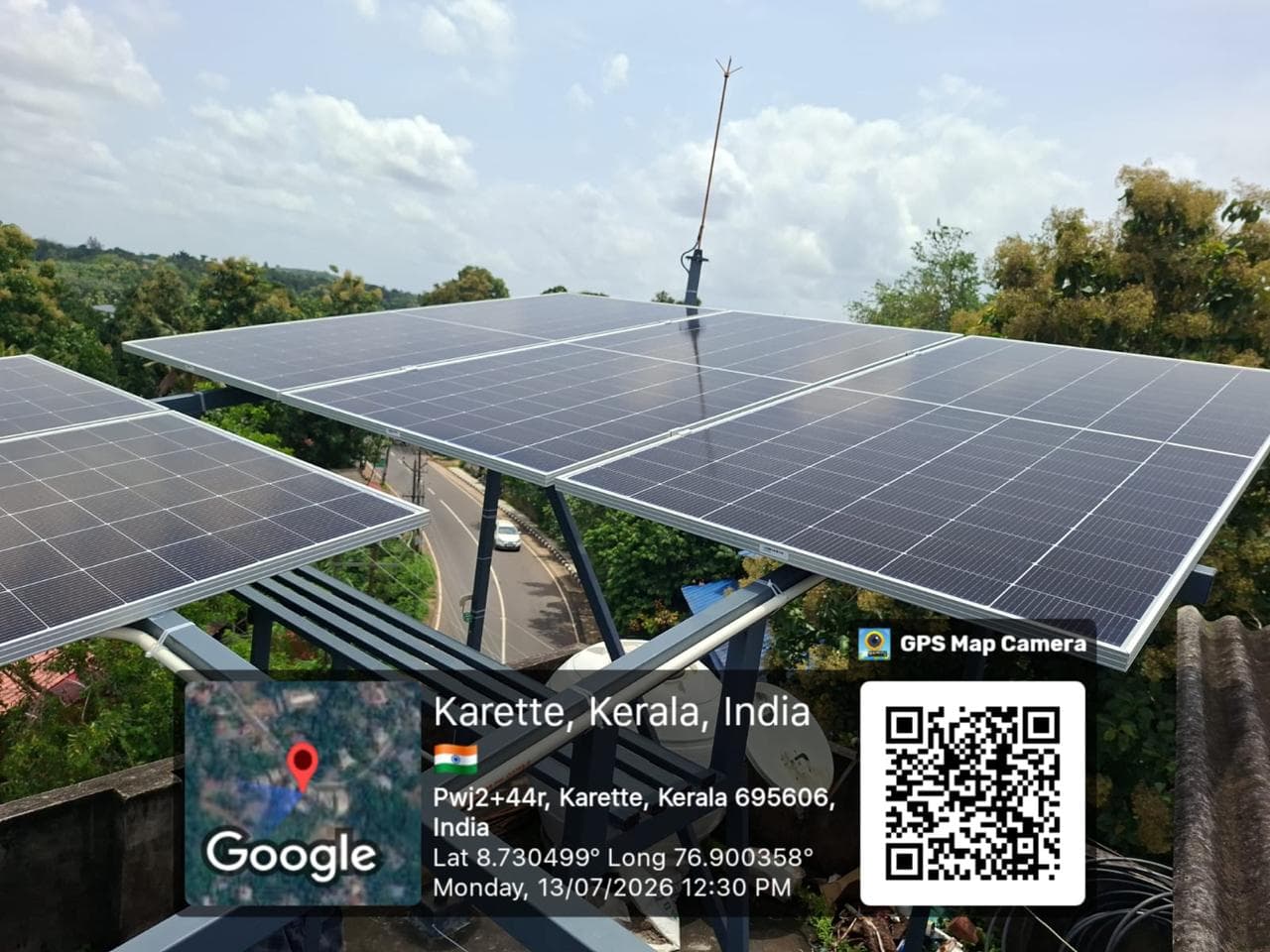 Commercial rooftop solar installation in Kerala